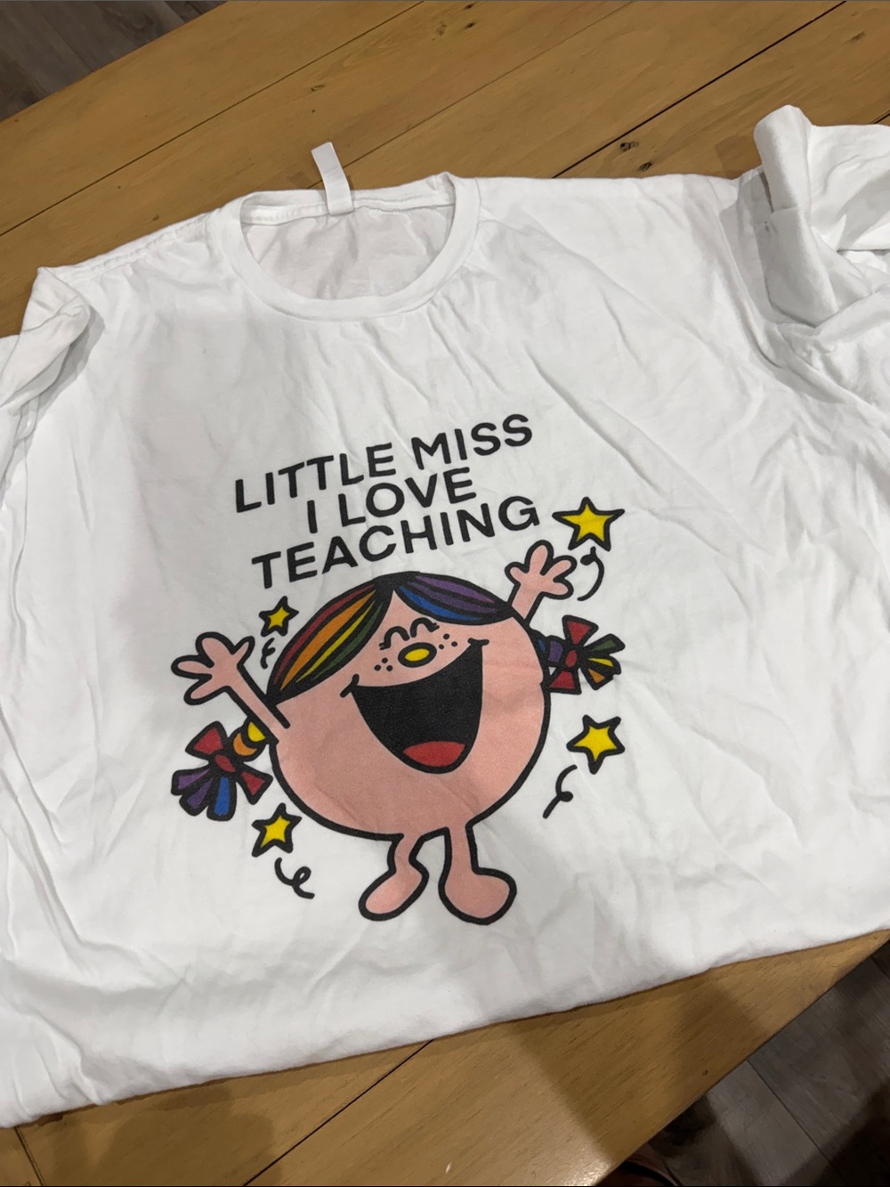 Little Miss I Love Teaching Graphic Tee - White